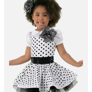 COPY - White and Black polka dot Dance Costume